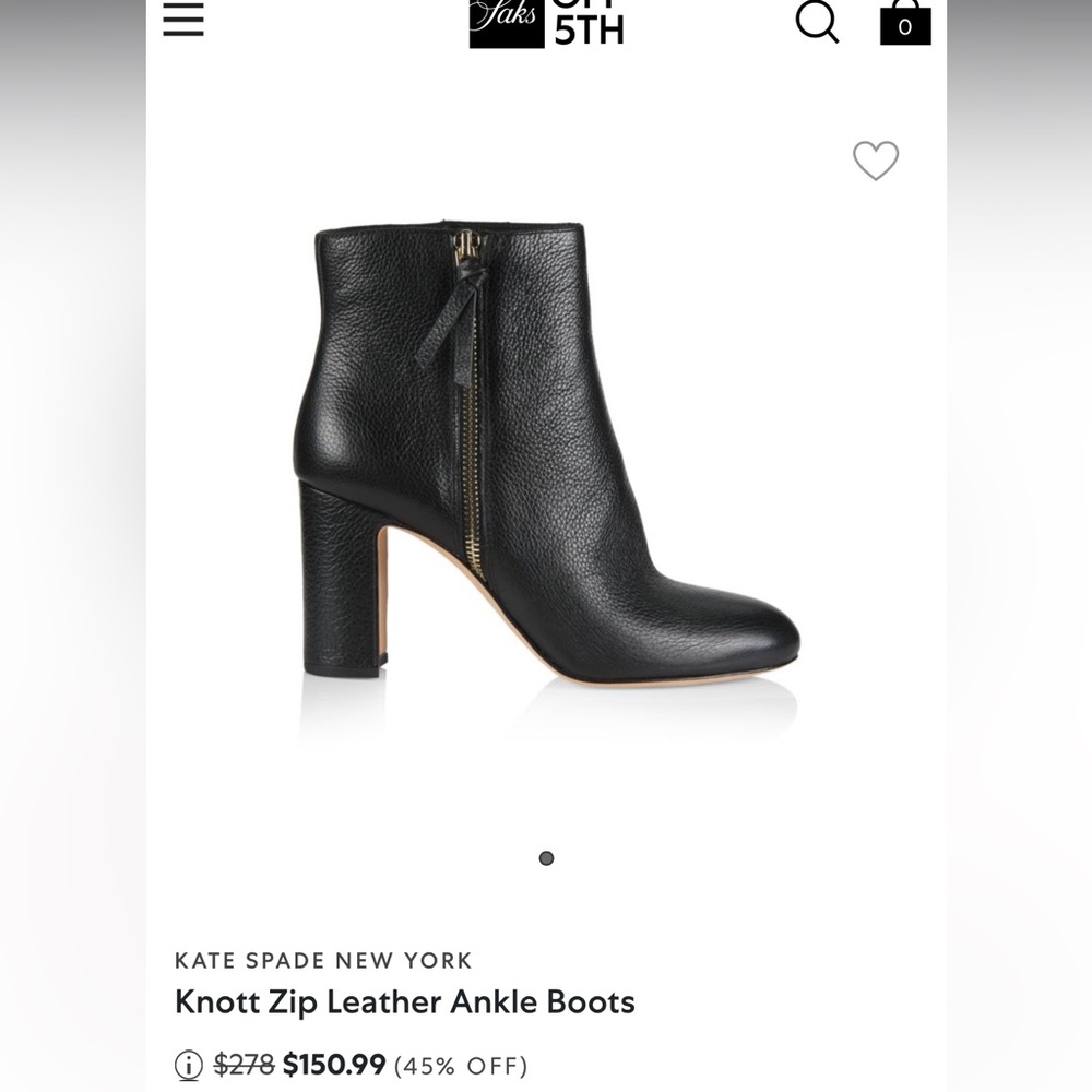 BRAND NEW Kate Spade knott Zip Ankle Boot
